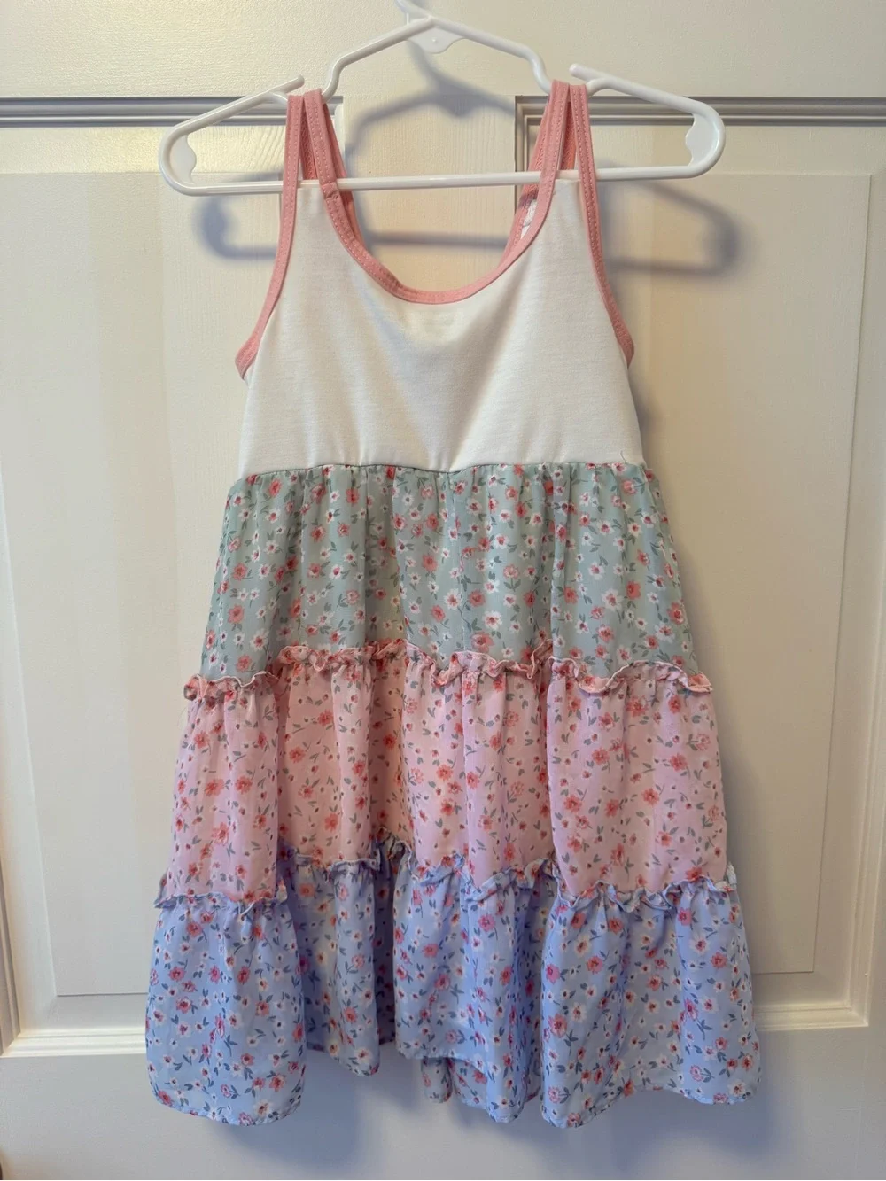 Jona Michelle Pink, Blue & Green Tiered Floral Sundress